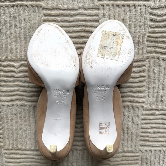 VINCE Saffron Nubuck Suede Peep Toe d'Orsay Pumps - Picture 3 of 4